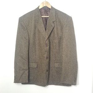 Vintage Boulevard Club Brown Tone Oversized Dapper Wool Blend Professor Blazer